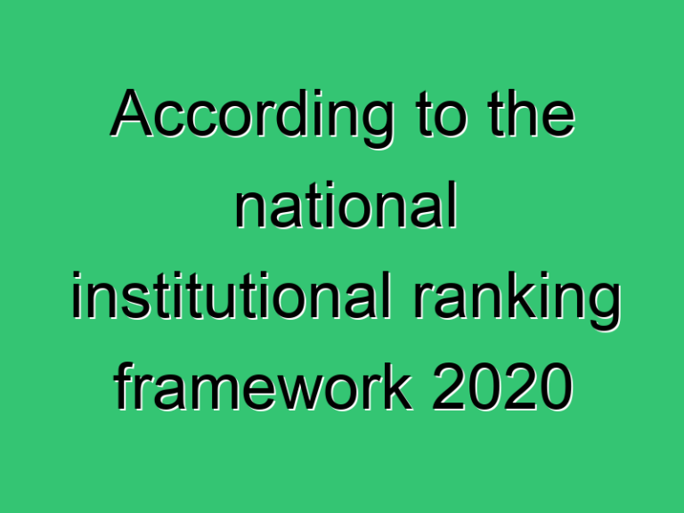 According To The National Institutional Ranking Framework 2020 326 Civil Experience