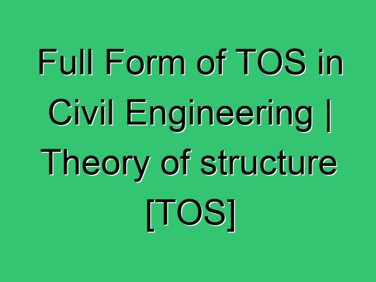 Full Form Of Tos In Civil Engineering Theory Of Structure Tos 264 Civil Experience