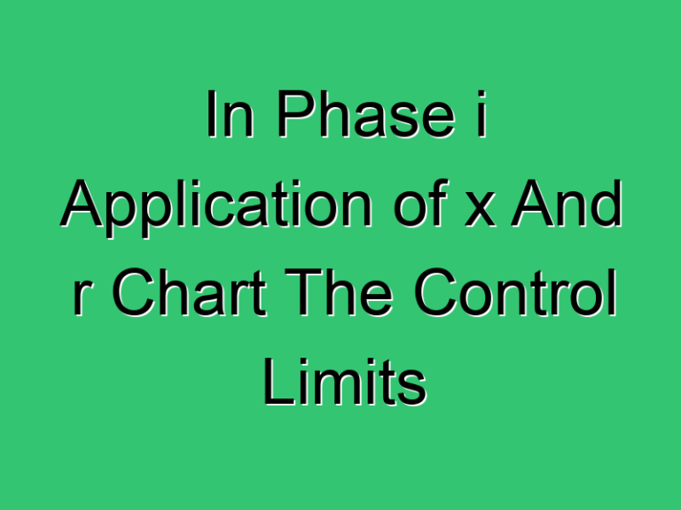 In Phase I Application Of X And R Chart The Control Limits Obtained 248 Civil Experience