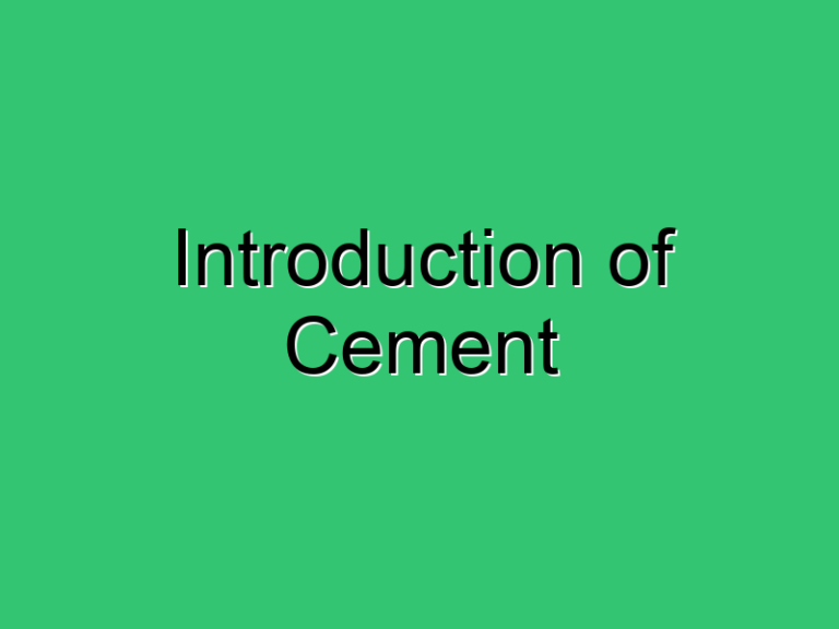 Introduction Of Cement 508 Civil Experience