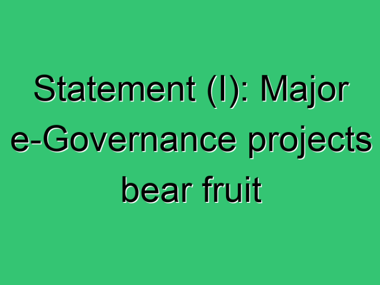 Statement I Major E Governance Projects Bear Fruit 328 Civil Experience