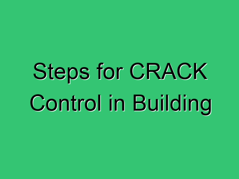 Steps For Crack Control In Building 2318 Civil Experience