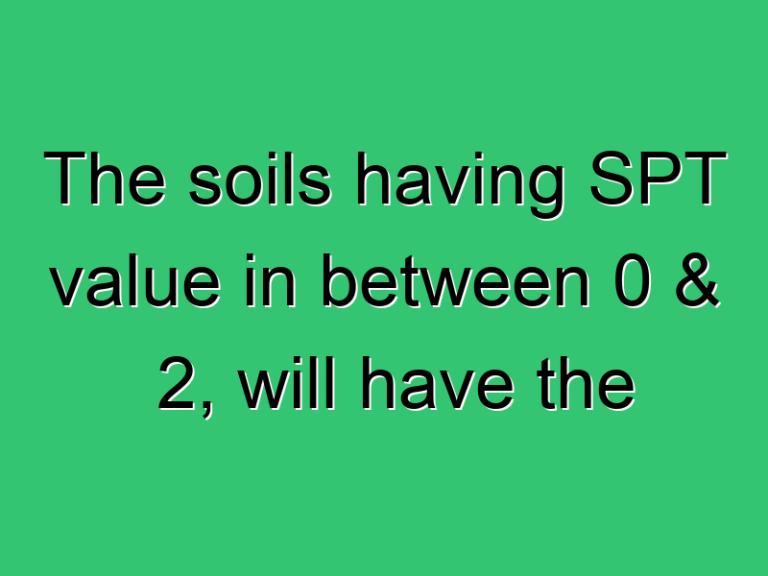 The Soils Having Spt Value In Between 0 2 Will Have The Consistency As 3424 Civil Experience