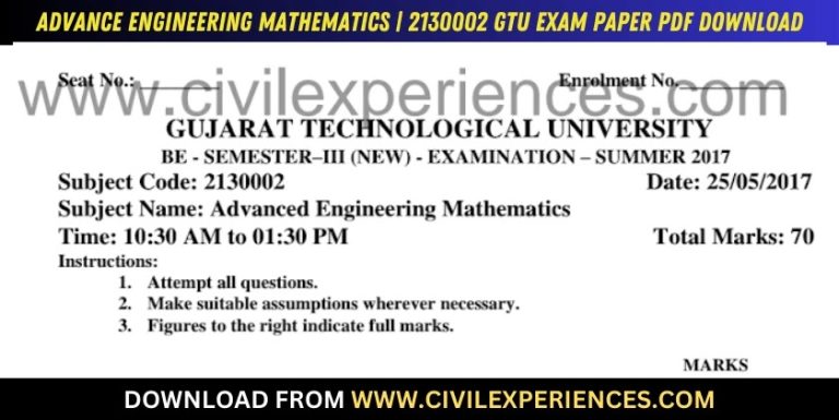 Gtu Advance Engineering Mathematics 25 May 2017 2130002