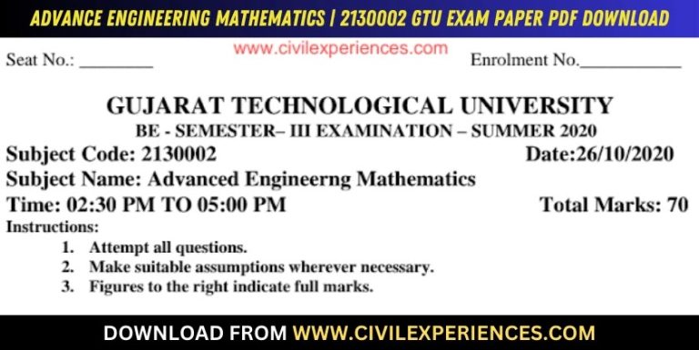 Gtu Advance Engineering Mathematics 26 October 2020 2130002