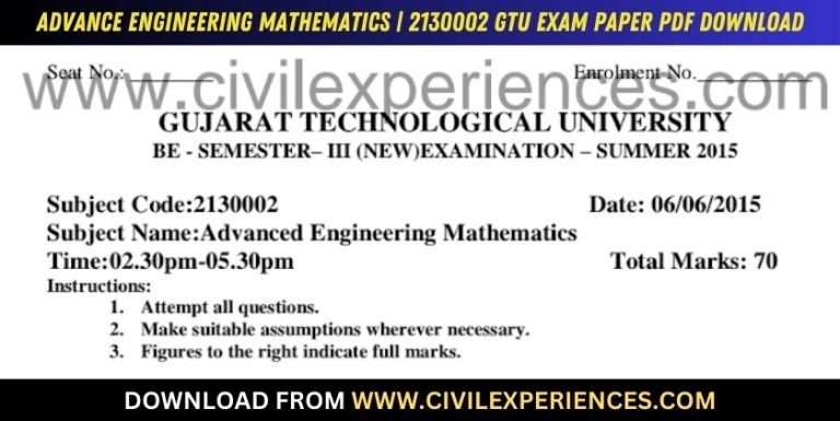 Gtu Advance Engineering Mathematics 6 June 2015 2130002
