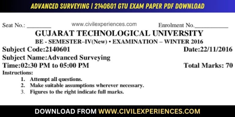 Gtu Advanced Surveying 22 November 2016 2140601