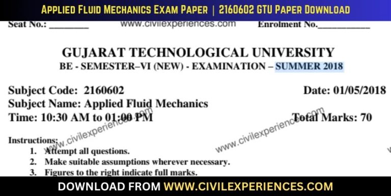 Gtu Applied Fluid Mechanics 1 May 2018 2160602