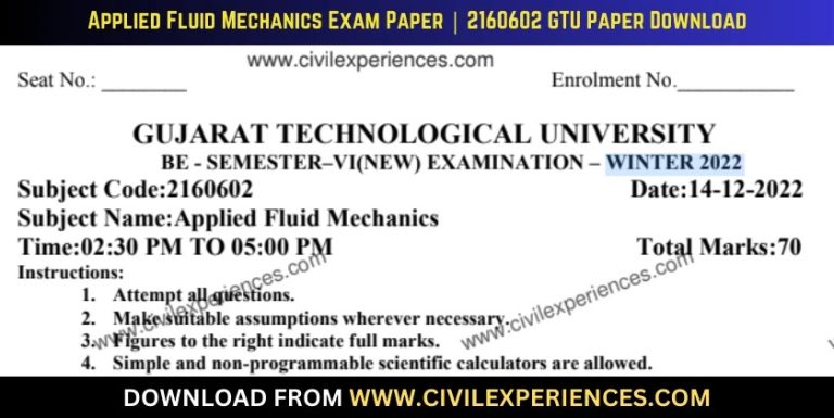 Gtu Applied Fluid Mechanics 14 December 2022 2160602