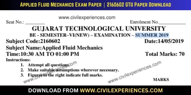 Gtu Applied Fluid Mechanics 14 May 2019 2160602