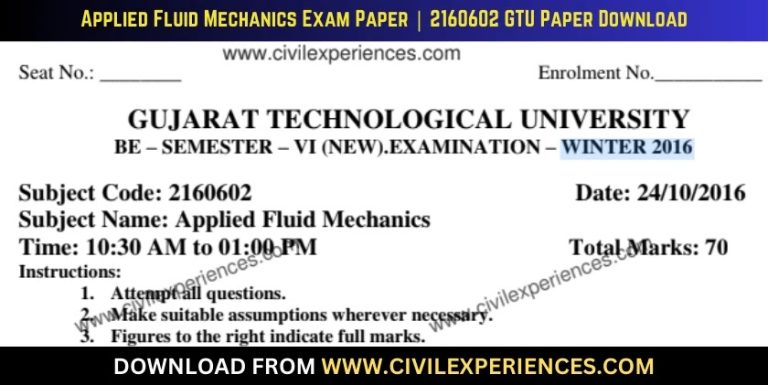 Gtu Applied Fluid Mechanics 24 October 2016 2160602