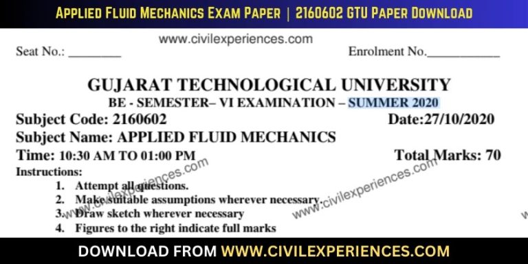 Gtu Applied Fluid Mechanics 27 October 2020 2160602