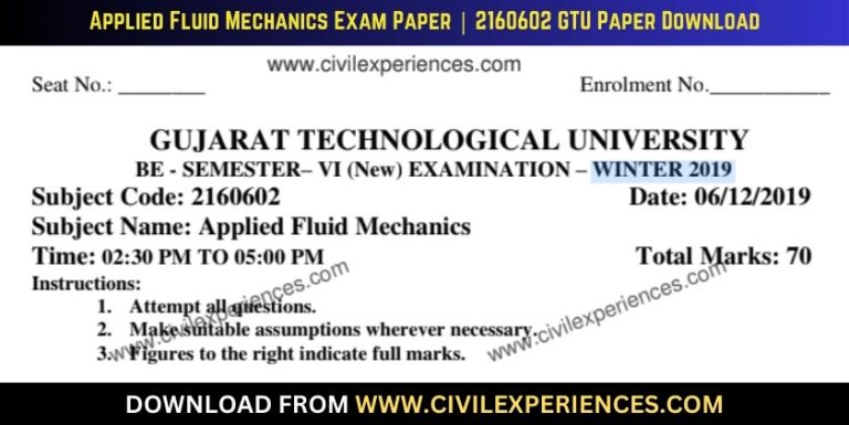 Gtu Applied Fluid Mechanics 6 December 2019 2160602