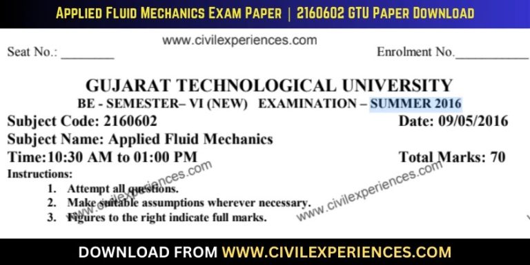 Gtu Applied Fluid Mechanics 9 May 2016 2160602