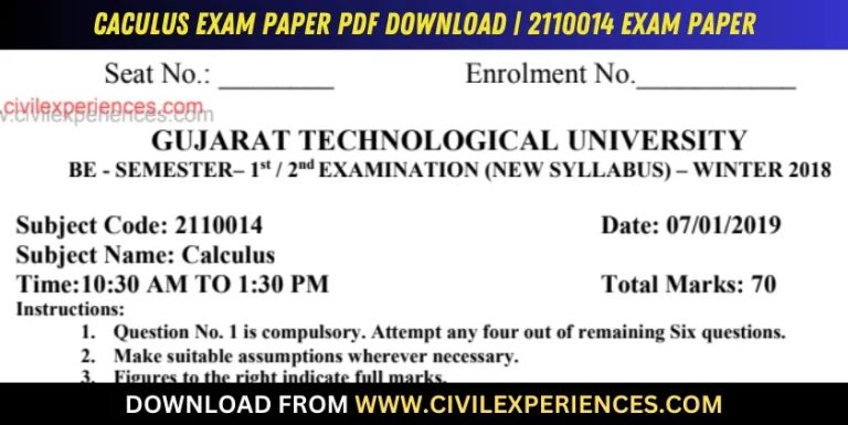 Gtu Caculus 7 January 2019 2110014