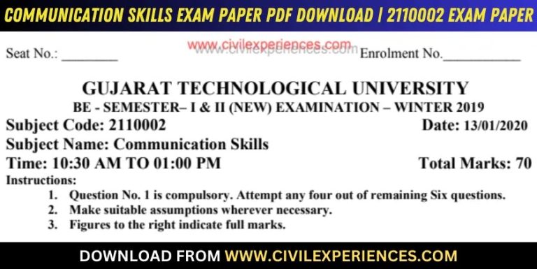 Gtu Communication Skills 13 January 2020 2110002