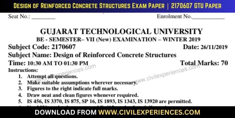 Gtu Design Of Reinforced Concrete Structures 26 November 2019 2170607