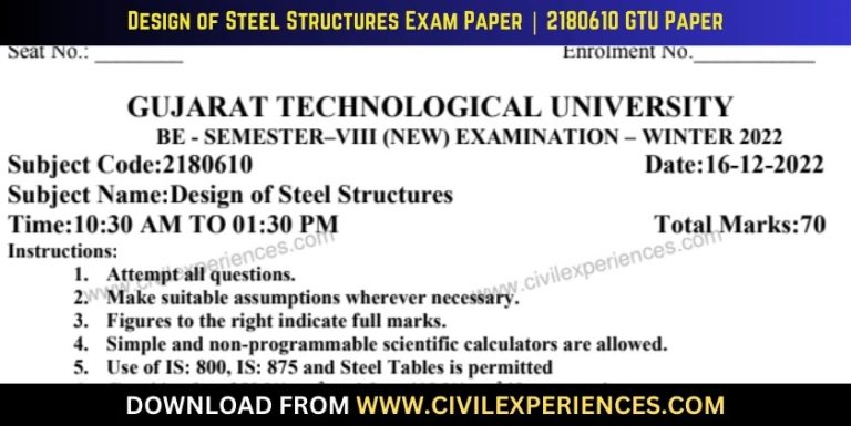 Gtu Design Of Steel Structures 16 December 2022 2180610