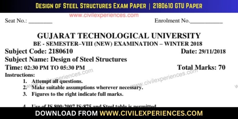 Gtu Design Of Steel Structures 29 November 2018 2180610