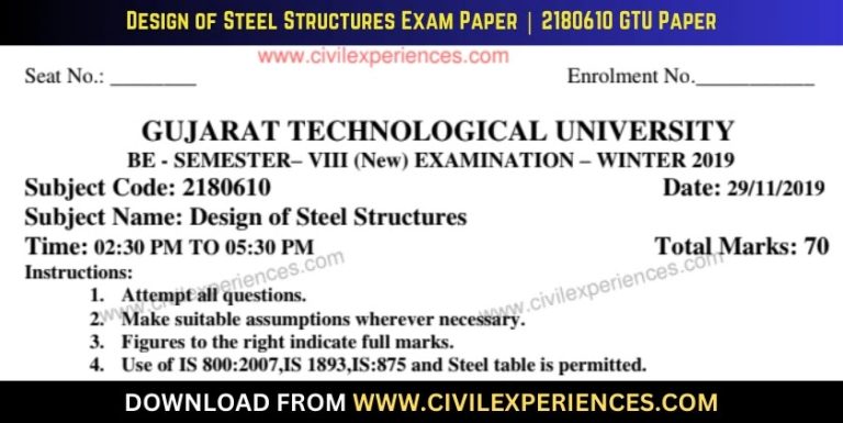Gtu Design Of Steel Structures 29 November 2019 2180610
