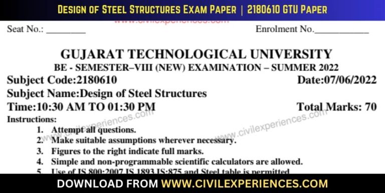Gtu Design Of Steel Structures 7 June 2022 2180610