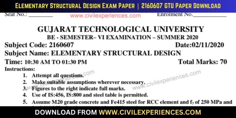 Gtu Elementary Structural Design 2 November 2020 2160607