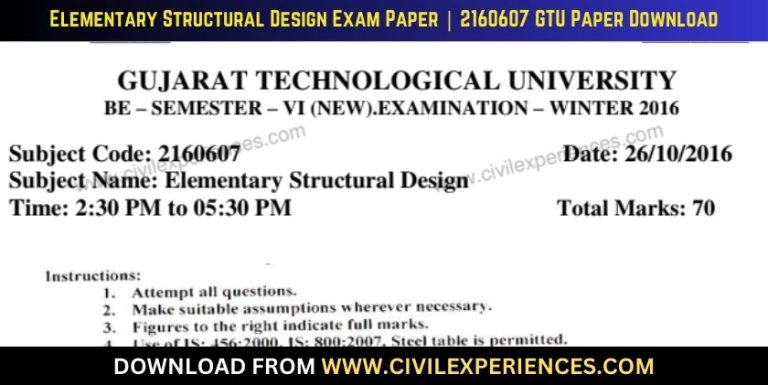 Gtu Elementary Structural Design 26 October 2016 2160607