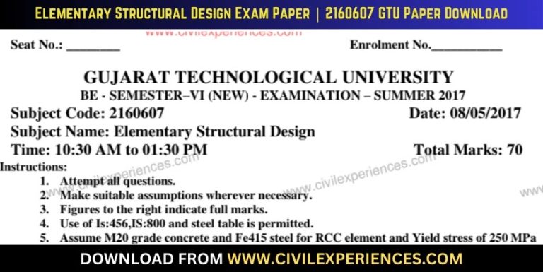 Gtu Elementary Structural Design 8 May 2017 2160607