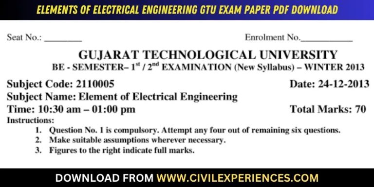 Gtu Elements Of Electrical Engineering 24 December 2013 2110005