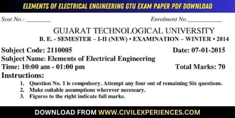 Gtu Elements Of Electrical Engineering 7 January 2015 2110005