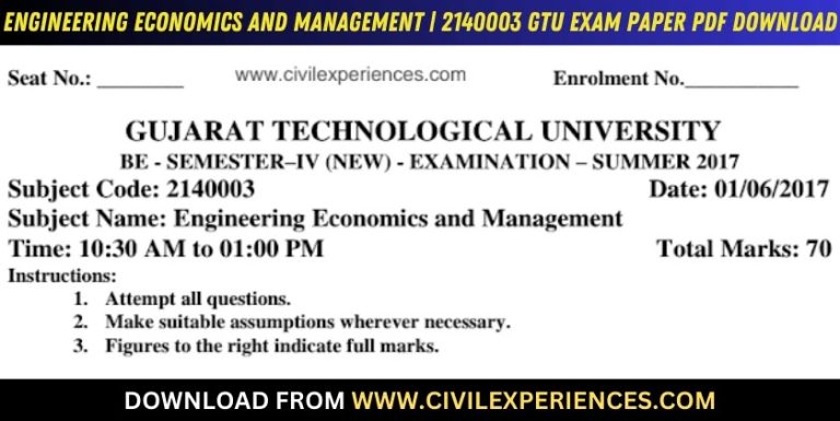 Gtu Engineering Economics And Management 1 June 2017 2140003