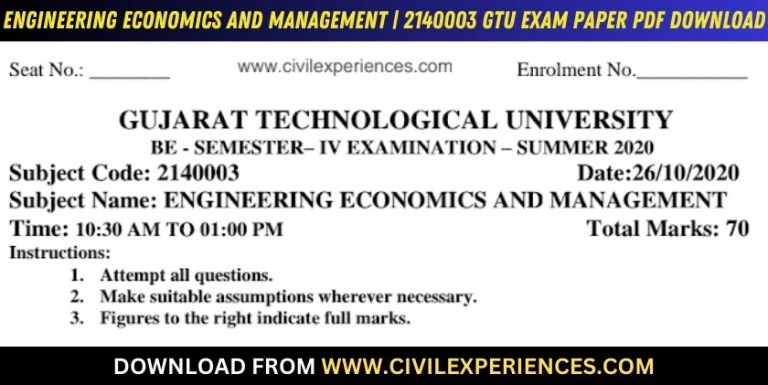 Gtu Engineering Economics And Management 26 October 2020 2140003