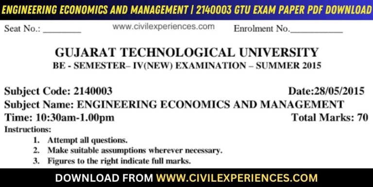 Gtu Engineering Economics And Management 28 May 2015 2140003