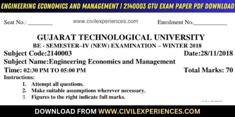Gtu Engineering Economics And Management 28 November 2018 2140003