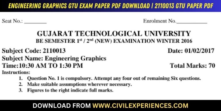 Gtu Engineering Graphics 1 February 2017 2110013