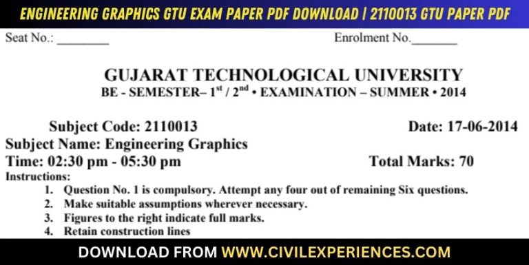 Gtu Engineering Graphics 17 June 2014 2110013