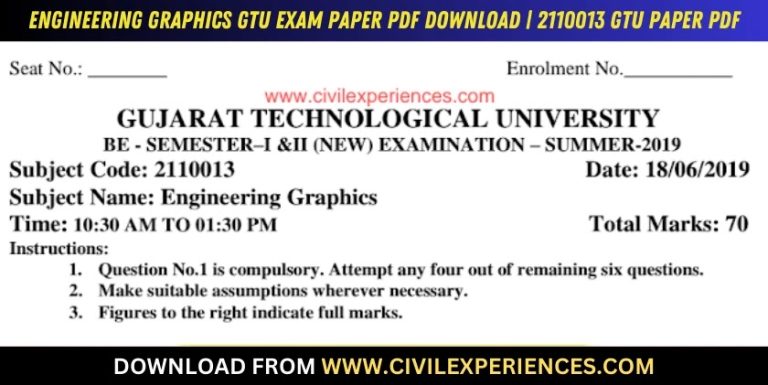Gtu Engineering Graphics 18 June 2019 2110013