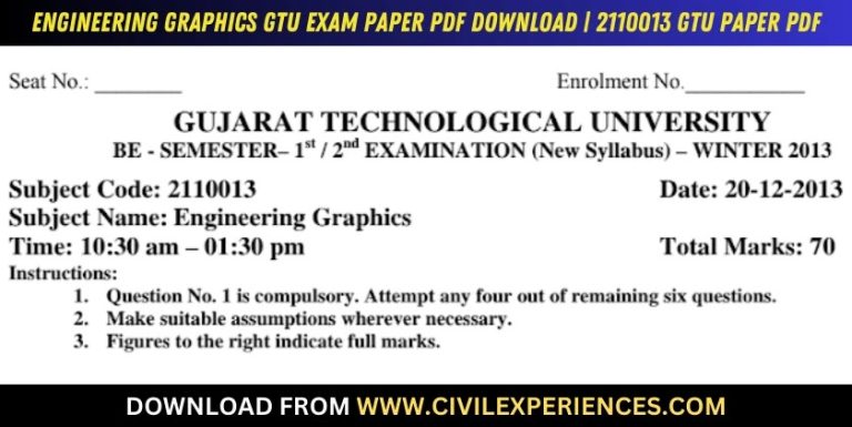 Gtu Engineering Graphics 20 December 2013 2110013
