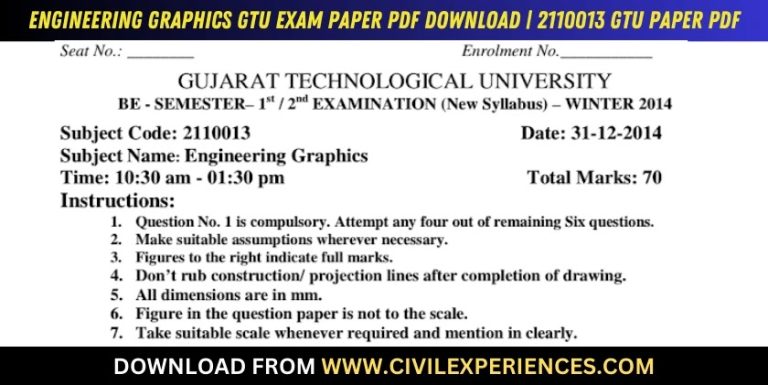 Gtu Engineering Graphics 31 December 2014 2110013