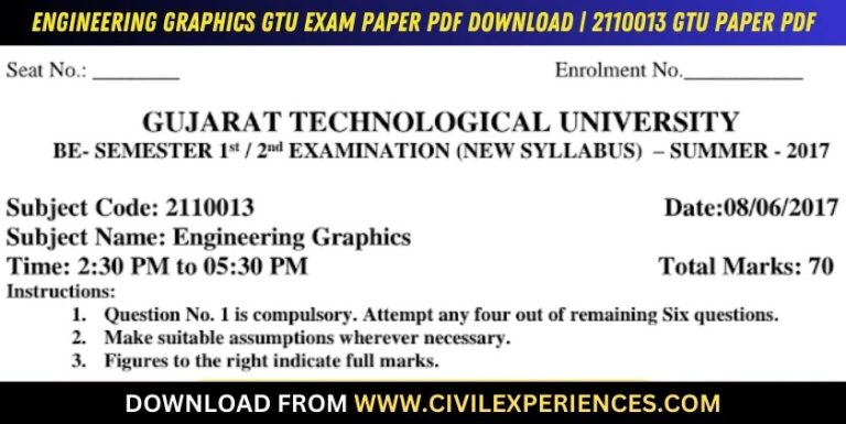 Gtu Engineering Graphics 8 June 2017 2110013