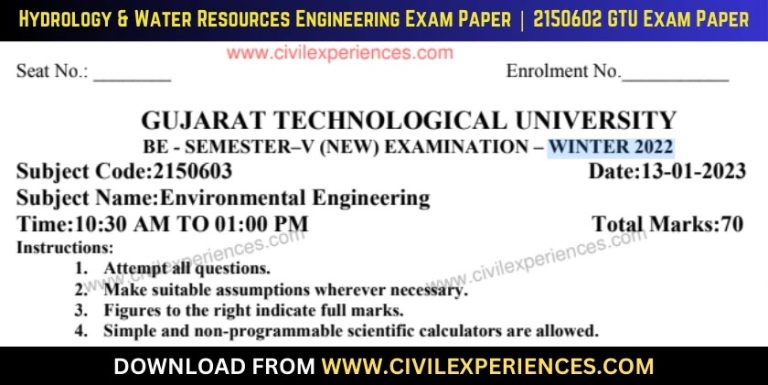 Gtu Environmental Engineering 13 January 2023 2150603