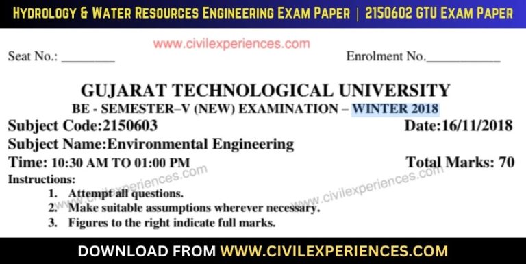 Gtu Environmental Engineering 16 November 2018 2150603