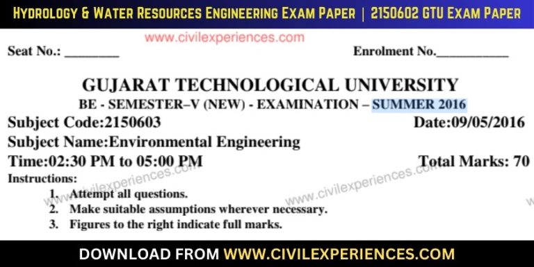 Gtu Environmental Engineering 9 May 2016 2150603