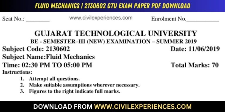 Gtu Fluid Mechanics 11 June 2019 2130602