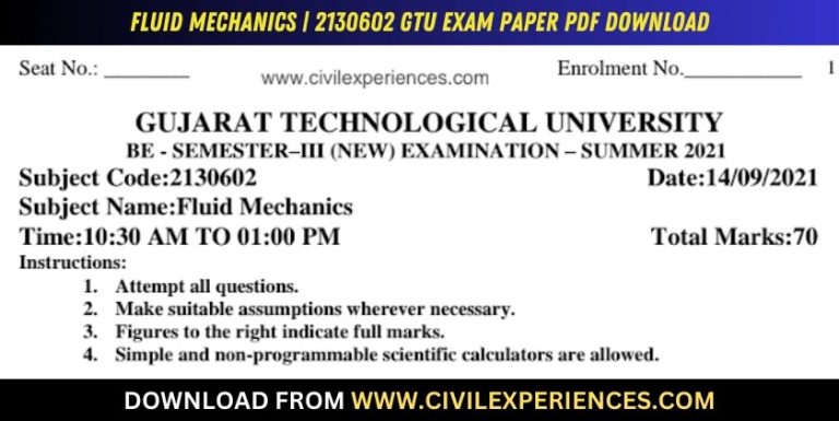 Gtu Fluid Mechanics 14 September 2021 2130602