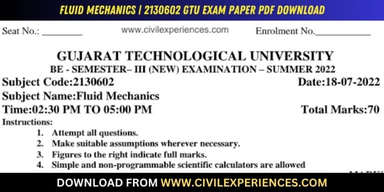 Gtu Fluid Mechanics 18 July 2022 2130602