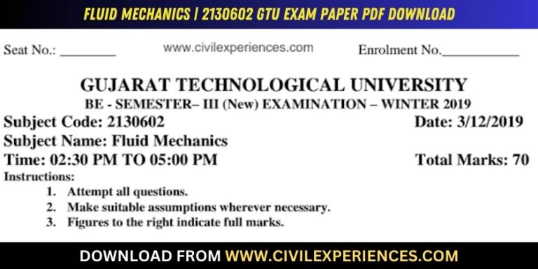 Gtu Fluid Mechanics 3 December 2019 2130602