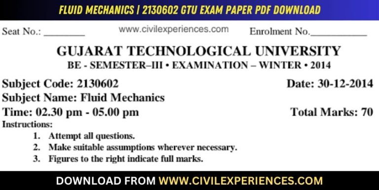 Gtu Fluid Mechanics 30 December 2014 2130602