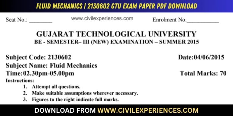 Gtu Fluid Mechanics 4 June 2015 2130602