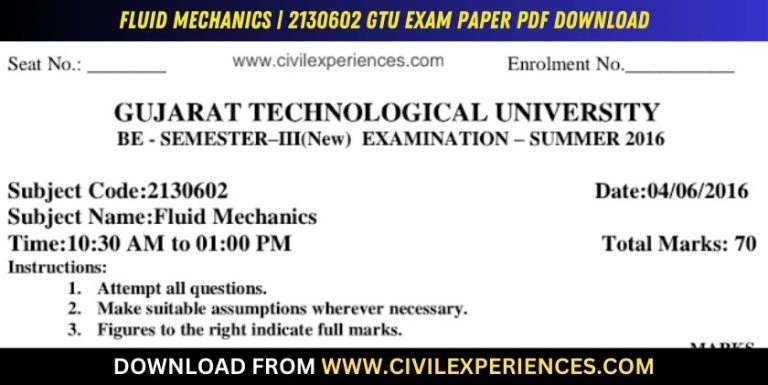 Gtu Fluid Mechanics 4 June 2016 2130602
